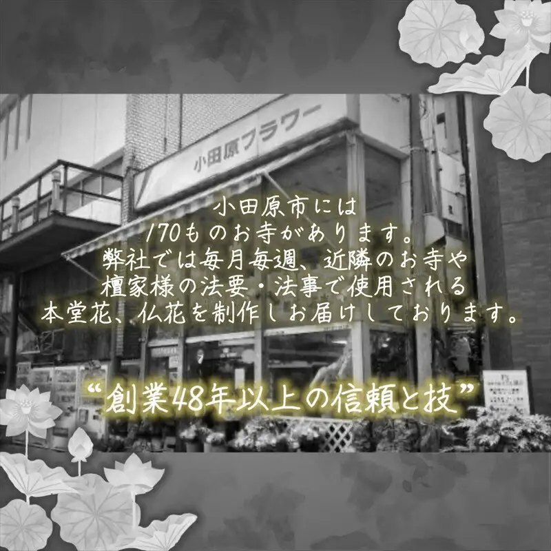 【“48年以上の信頼と技”詳しくは画像をお読みください】選べるお供え・お悔やみ・法要【 花 お花 神奈川県 小田原市 お花】