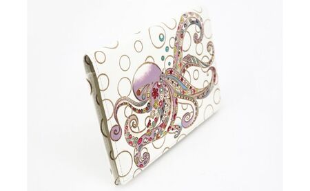 【文庫屋大関】パーソナルホルダー　ミス・オクトパス【皮革工芸品】 雑貨 日用品 ブックカバー パスポートケース 貴重品入れ マルチケース シンプル 和風 革小物 