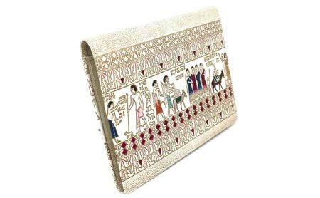 【文庫屋大関】パーソナルホルダー　エジプトNo.6【皮革工芸品】 雑貨 日用品 ブックカバー パスポートケース 貴重品入れ マルチケース シンプル 和風 革小物 