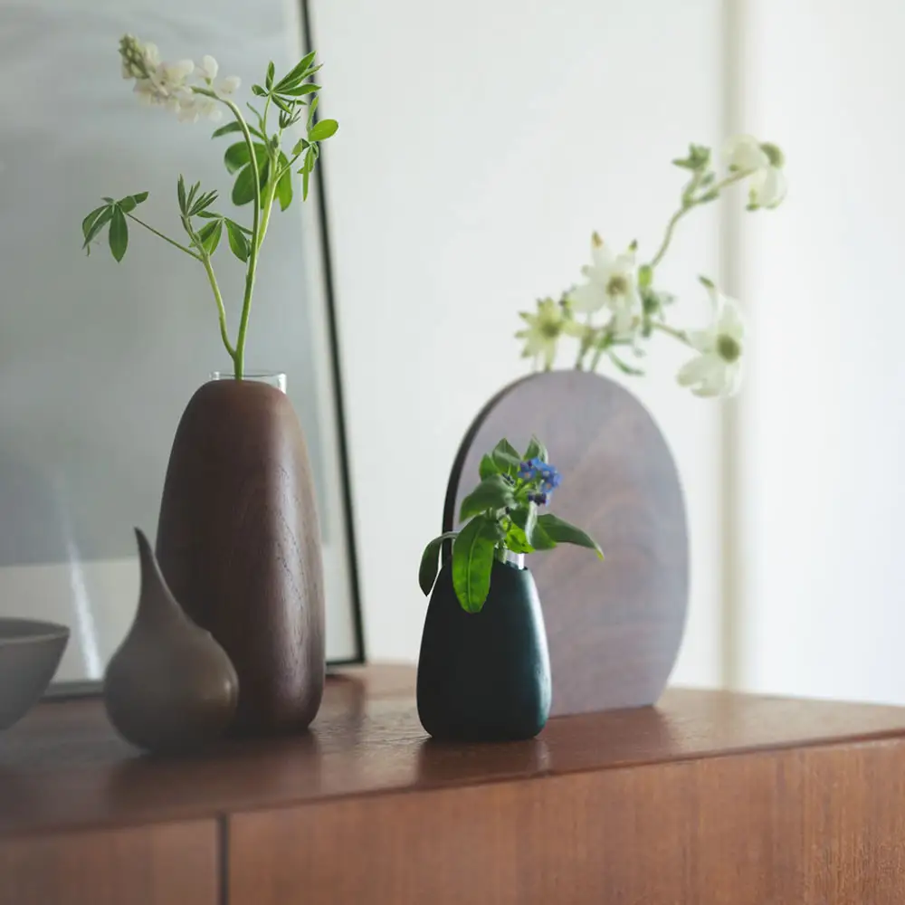 Mango vase -  small　ash/SASAKI【旭川クラフト(木製品/一輪挿し)】マンゴーベース / ササキ工芸_03252