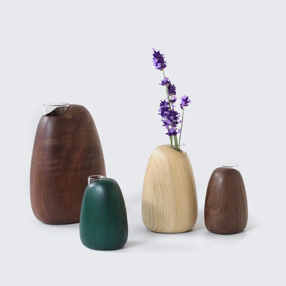 Mango vase - regular　ash/SASAKI【旭川クラフト(木製品/一輪挿し)】マンゴーベース / ササキ工芸_03256