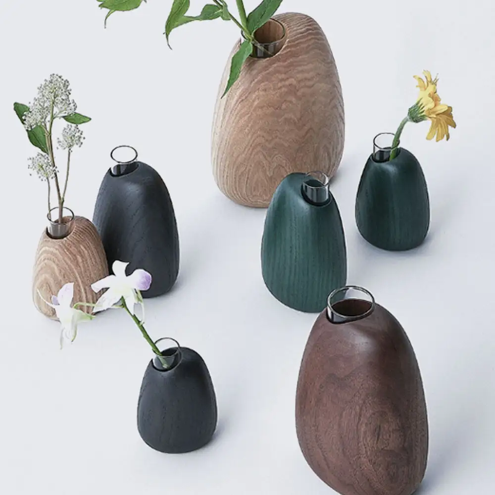 Mango vase - regular　green/SASAKI【旭川クラフト(木製品/一輪挿し)】マンゴーベース / ササキ工芸_03257