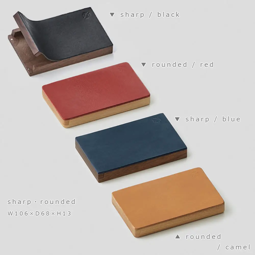 Flap card case -  rounded　camel/SASAKI【旭川クラフト(木製品/名刺入れ)】フラップカードケース / ササキ工芸_03271