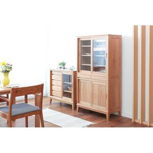 旭川家具 MUKU工房オリジナル ムク ダイニングキャビネット チェリー 【 国産 無垢 インテリア 木製 ナチュラル キャビネット 食器棚 キッチンボード 収納 キッチン ダイニング 北海道 】_03232