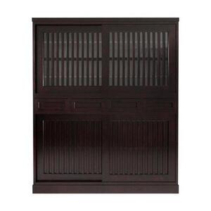 旭川家具 山室家具製作所 民芸家具 北の匠(H) No.1 水屋 150 カバ 【 国産 無垢 インテリア 木製 収納 民芸 ダイニングボード 食器棚 キッチンボード ダイニング キッチン 北海道 】 _03244