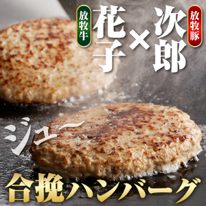 【2025年11月以降発送分】肉汁が溢れ出る 放牧牛放牧豚のハンバーグ【er008-007】1.5kg 150g × 10個 北海道 えりも町 ブランド 牛 放牧牛 花子 ブランド 豚 放牧豚 次郎 合挽 ハンバーグ 合い挽き あいびき 小分け 個包装 人気