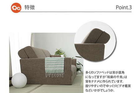 【ふるなび限定】和楽の千鳥3P カシコングレー FN-Limited-SP｜ソファーベッド カウチ 3人掛け ロースタイル WARAKU 日本製 セルタン [0427]