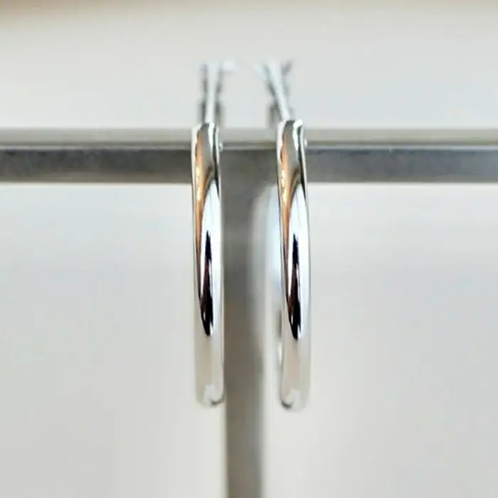 Pt900 プラチナ 地金 フープピアス(直径20mm) 保証書付 KO-0012 SWAD006