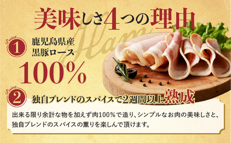 鹿児島 黒豚 ロース ハム スライス パック 12P K038-003_03 肉 豚肉 惣菜 総菜 冷凍