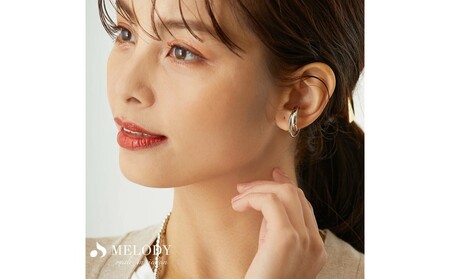 【ギフト対応可】異なるラインのＷフープイヤーカフ（カラー：シルバー）【043-007-1】イヤーカフ アクセサリー ジュエリー K18GP 上品 お洒落 ギフト プレゼント ラッピング