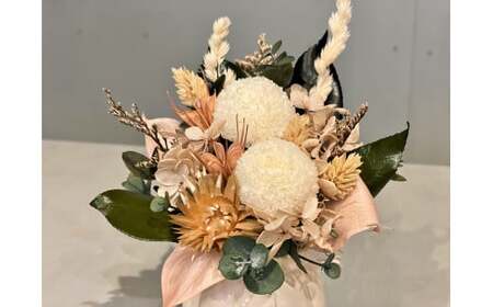 【手間いらず】モダンなプリザーブドフラワーの仏花  花瓶付き ミニ アレンジメント お供え花 贈り物 水やり不要 枯れない H143-016