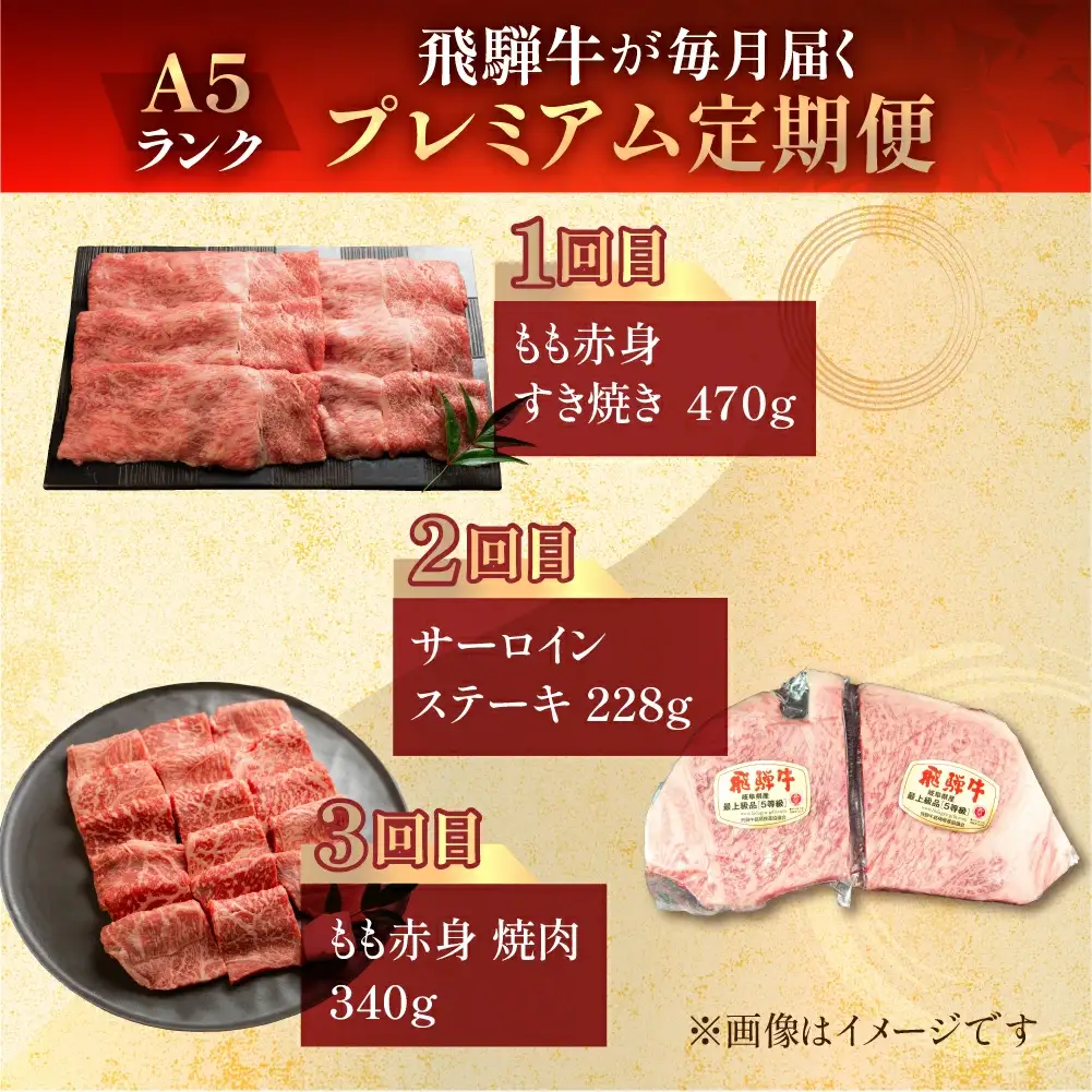 【定期便3回】飛騨牛 (ステーキ / すき焼き / 焼肉) 【11-M】