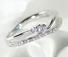 指輪 天然 ダイヤモンド 0.20ct 重ね付け風 エタニティ SIクラス【pt950】r-102（KRP）M66-1410