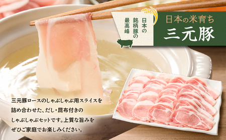 日本の米育ち平田牧場 三元豚ロースしゃぶしゃぶ 300g×3パック（計900g）　T036-008 肉 豚肉
