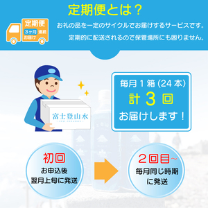 ［定期便3ヶ月］ミネラルウォーター 「富士登山水」 500ml×24本入 酸素ナノバブル 水 バナジウム 富士山 登山サポート飲料水 富士山の伏流水 ミネラルウォーター バナジウム 富士山 酸素ナノバブル ナノスイカンパニー 富士市 飲料水 [sf025-002]