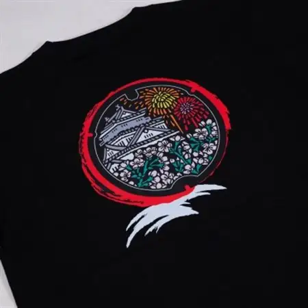岡崎市 マンホールTシャツ 黒 Lサイズ【1473532】
