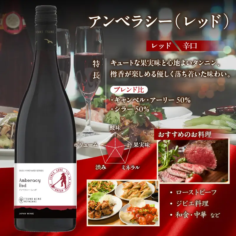 【数量限定】アンベラシー飲み比べ3本セット(レッド・ロゼ・ホワイト) 酒 飲料 アルコール 国産_T014-0095