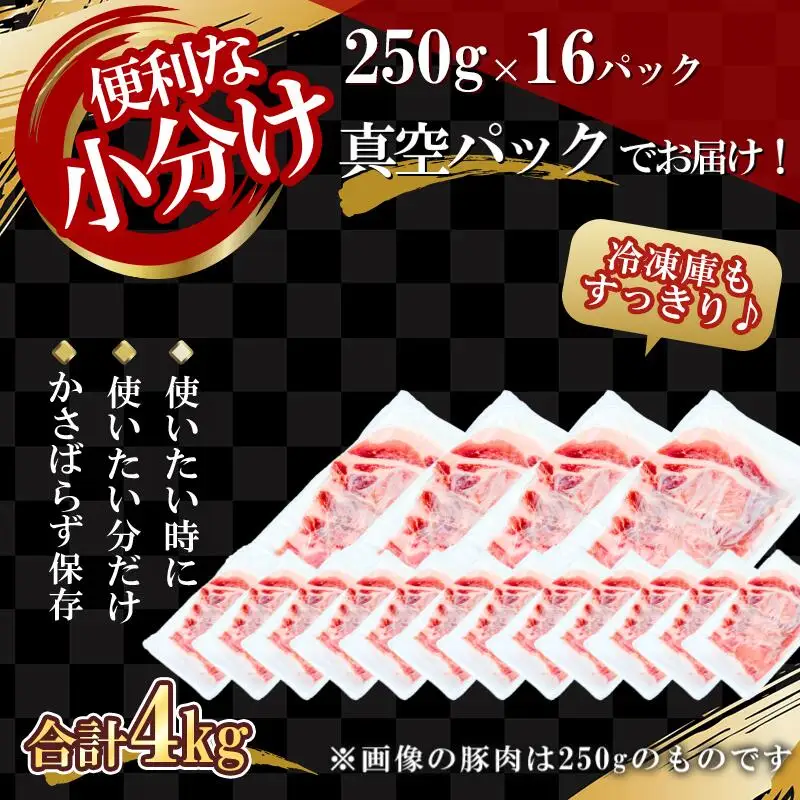 【農場直送】真空パック　北海道産　北島ワインポーク　焼肉用肩ロース 4kg 【小分け】【余市のブランド豚肉】　ワインで育てた豚　余市産豚肉　北海道産豚肉　国産豚肉　小分け豚肉　安心安全豚肉 北島豚 _Y067-0112