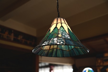 ステンドグラス ランプ 《 富士山タイプ 》 照明器具一式 インテリア 立体 LED ステンドグラスフィギュア [530JL002]