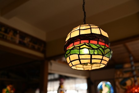 ステンドグラス ランプ 《 バーガータイプ 》 照明器具一式 インテリア 立体 LED ステンドグラスフィギュア [612JL001]