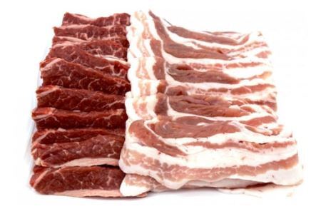 【2回 定期便 】至福の焼肉セットC 1kg×2回 総計2kg《隔月1回お届け》 [関精肉畜産 宮城県 加美町 44581359]豚 豚肉 ポーク 牛カルビ 焼肉 BBQ 真空パック 冷凍 44581359