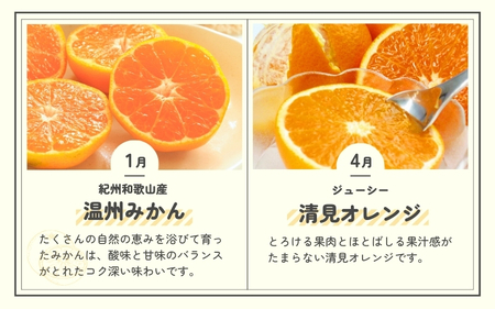 魚鶴商店のフルーツ定期便（みかん・オレンジ・桃・柿）【発送月固定 定期便 全4回】【Z91116-tkb】