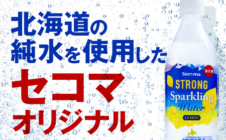 【定期便3ヵ月】セコマ レモン 強炭酸水 500ml 24本 1ケース 北海道 千歳製造