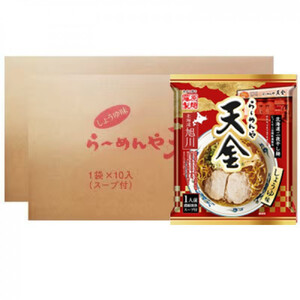 藤原製麺 旭川製造 らーめんや 天金 旭川醤油 インスタント袋麺 1箱(10袋入)×2箱 ｜ ラーメン 北海道_02129