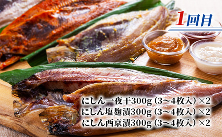 北隆丸 鮭・ブリ・ニシン3種の漬けセット【全3回定期便】【 干物 魚貝類 漬魚 味噌漬け 魚貝類 加工食品 北海道 オホーツク 枝幸 】
