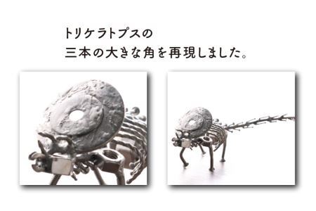 オールステンレスネジ恐竜　トリケラトプス(全長250mm) [A-025003]