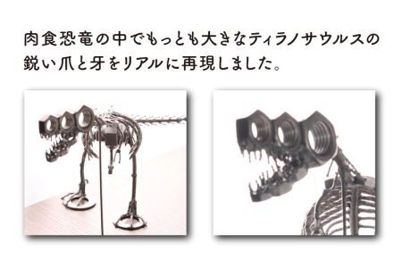 オールステンレスネジ恐竜　ティラノサウルス(全長480mm) [C-025001]