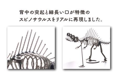 オールステンレスネジ恐竜　スピノサウルス(全長330mm) [A-025007]