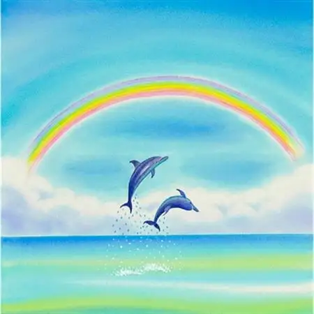 栗乃木ハルミ版画額装品「虹2」【1242868】