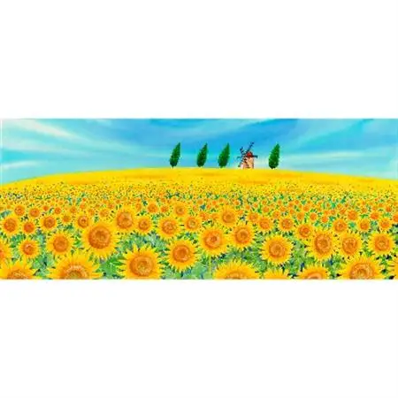 栗乃木ハルミ版画額装品「ひまわりの丘」【1248436】