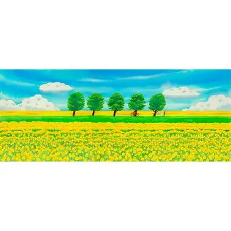 栗乃木ハルミ版画額装品「菜の花と風」【1258800】
