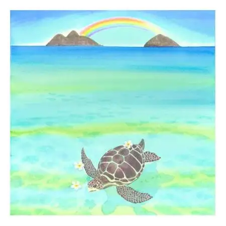 栗乃木ハルミ版画額装品「honu3」【1334232】