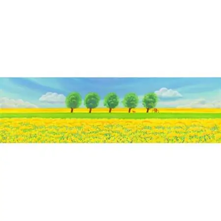 栗乃木ハルミ版画額装品「菜の花畑3」【1423297】
