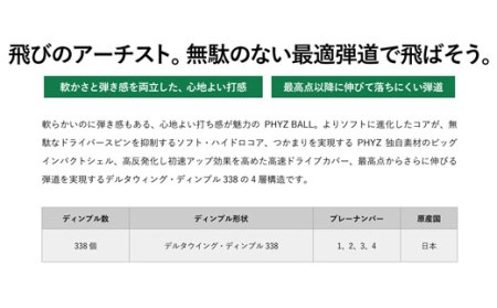 ブリヂストン ゴルフボール PHYZ ホワイト 1ダース