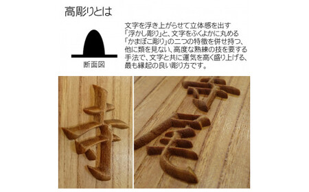 木製高彫り表札 長方形 (21cm×8.8cm×3cm・1枚) ふるさと納税 福知山市 表札 木製 木彫り 高彫り 木工 木製品 オーダーメイド 【fc-ZG010】【天法株式会社】