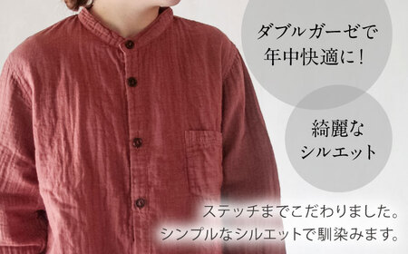 草木染 gauze shirt 小豆色（あずきいろ）Mサイズ ガーゼシャツ / シャツ 大人 洋服 ファッション ギフト 贈答 プレゼント / 大村市 / いすといすと～天然染料染物店～ISTIST[ACZW021]