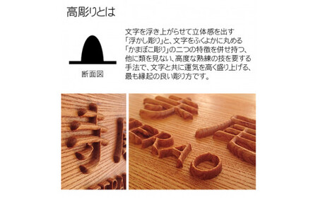 木製高彫り表札 正方形 (18cm×18cm×3cm・1枚) ふるさと納税 福知山市 表札 木製 木彫り 高彫り 木工 木製品 オーダーメイド 【fc-ZG011】【天法株式会社】