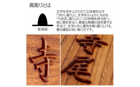 木製摺り漆高彫り表札 長方形 (21cm×8.8cm×3cm・1枚) ふるさと納税 福知山市 表札 木製 木彫り 高彫り 木工 木製品 オーダーメイド 【fc-ZG013】【天法株式会社】