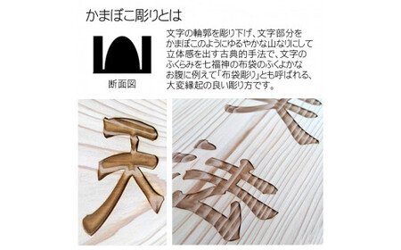 木製かまぼこ彫り看板 大 (90cm×30cm×3cm・1枚) ふるさと納税 福知山市 表札 木製 木彫り かまぼこ彫り 木工 木製品 オーダーメイド 【fc-ZG016】【天法株式会社】