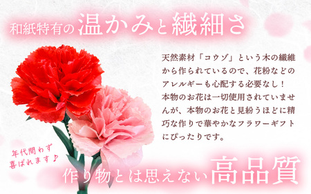 【母の日限定】母の日ギフト 越前和紙カーネーション 永遠の感謝  プレゼント  [e51-a004_01]【カラー赤】