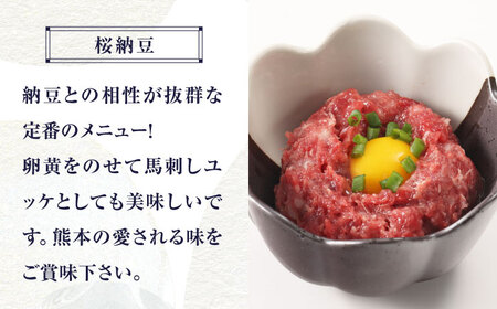 【6回定期便】 【純国産】熊本の味 「桜」 馬刺し 晩酌セット (赤身・ユッケ) 約250g タレ付【有限会社 九州食肉産業】[ZDQ145]