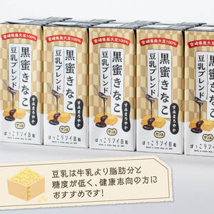 サンA黒蜜きなこ豆乳ブレンド（紙パック）200ml×24本 【 川南町 豆乳飲料 黒蜜 くろみつ きなこ キナコ 乳飲料 ドリンク 送料無料 】