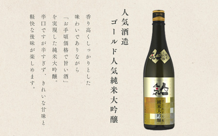 人気酒造「ゴールド人気純米大吟醸」 檜物屋酒造店「純米酒」 720ml×各2種【道の駅「安達」智恵子の里】