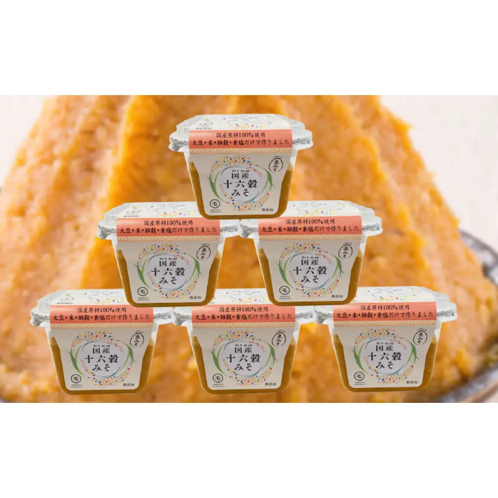 彩り発酵「国産十六穀みそ」300g×6個 |みそ 味噌 発酵食品 六穀