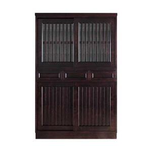 旭川家具 山室家具製作所 民芸家具 北の匠 No.2 水屋 120 カバ 【 国産 無垢 インテリア 木製 収納 民芸 ダイニングボード 食器棚 キッチンボード ダイニング キッチン 北海道 】 _03407