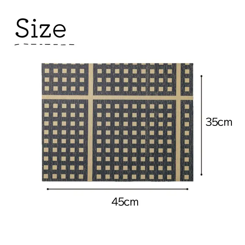 テーブルマット チェック ネイビー＆オレンジ 各4枚入り(30286)【021E-009】